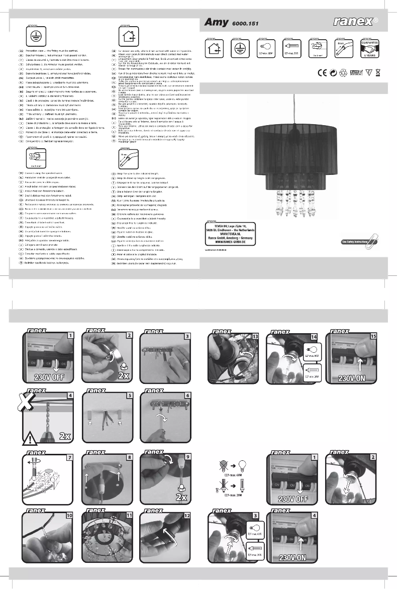 Page 1 de la notice Manuel utilisateur Ranex Amy