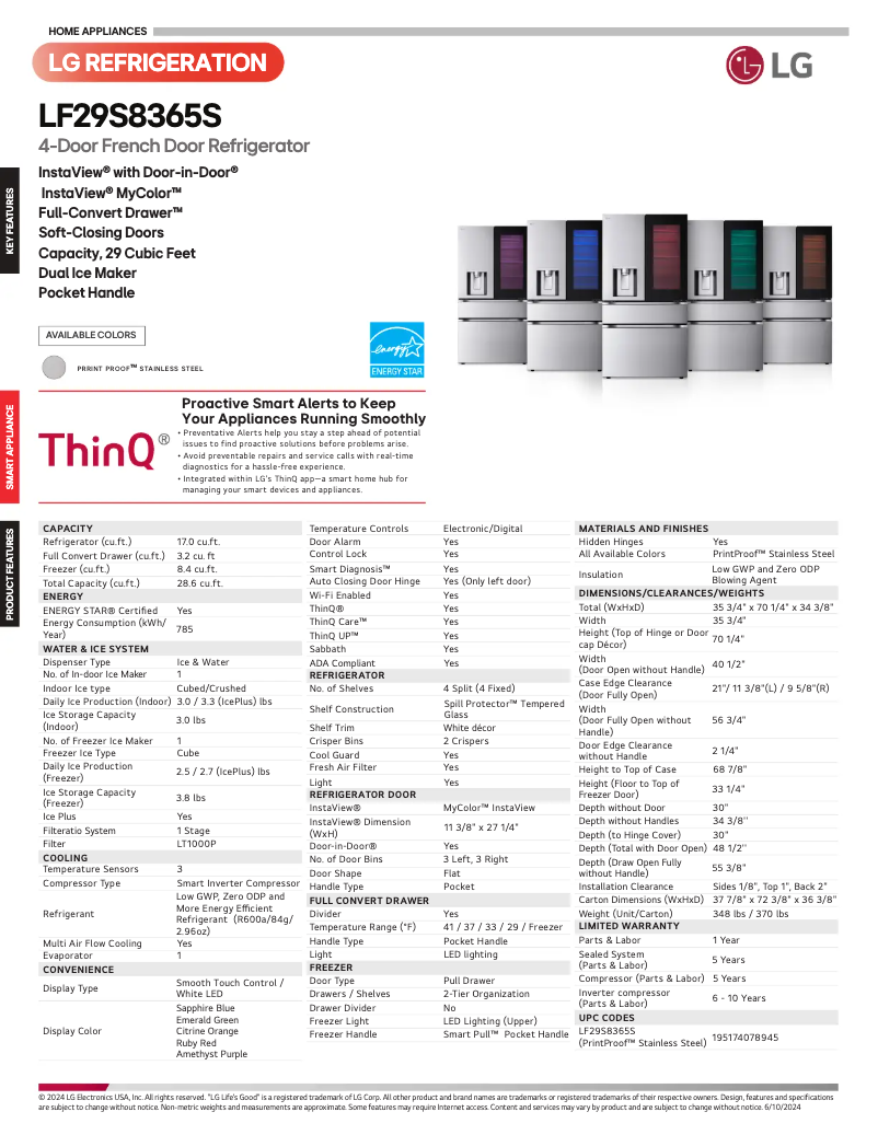 Image de la première page du manuel de l'appareil LF29S8365S
