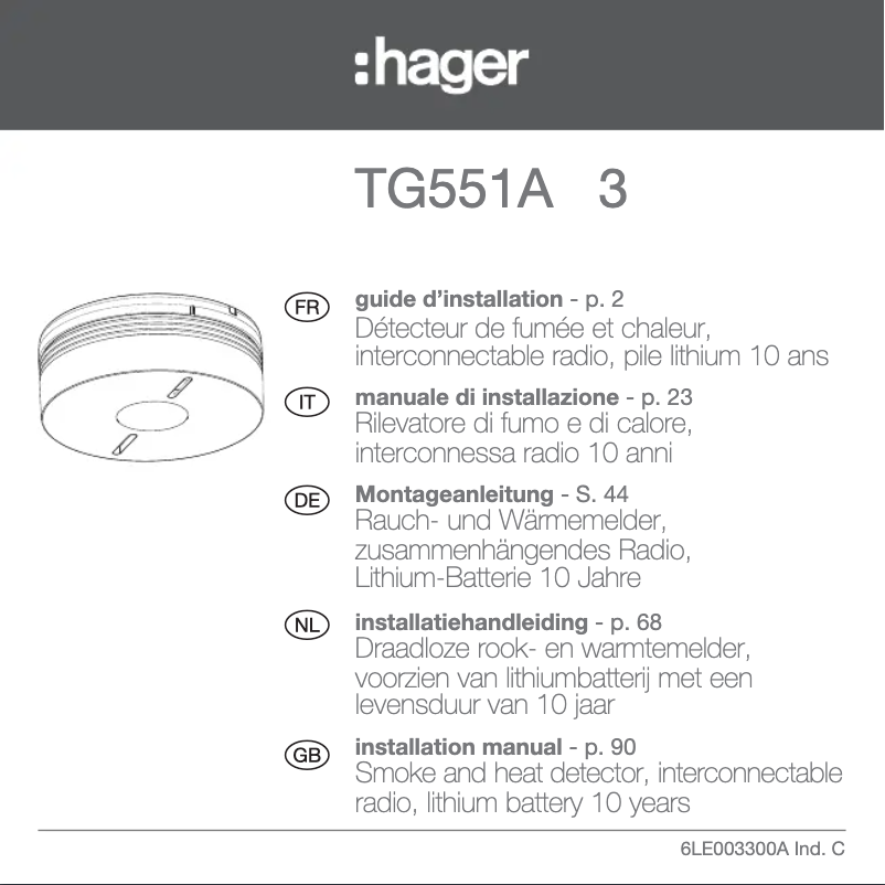 Image de la première page du manuel de l'appareil TG551A