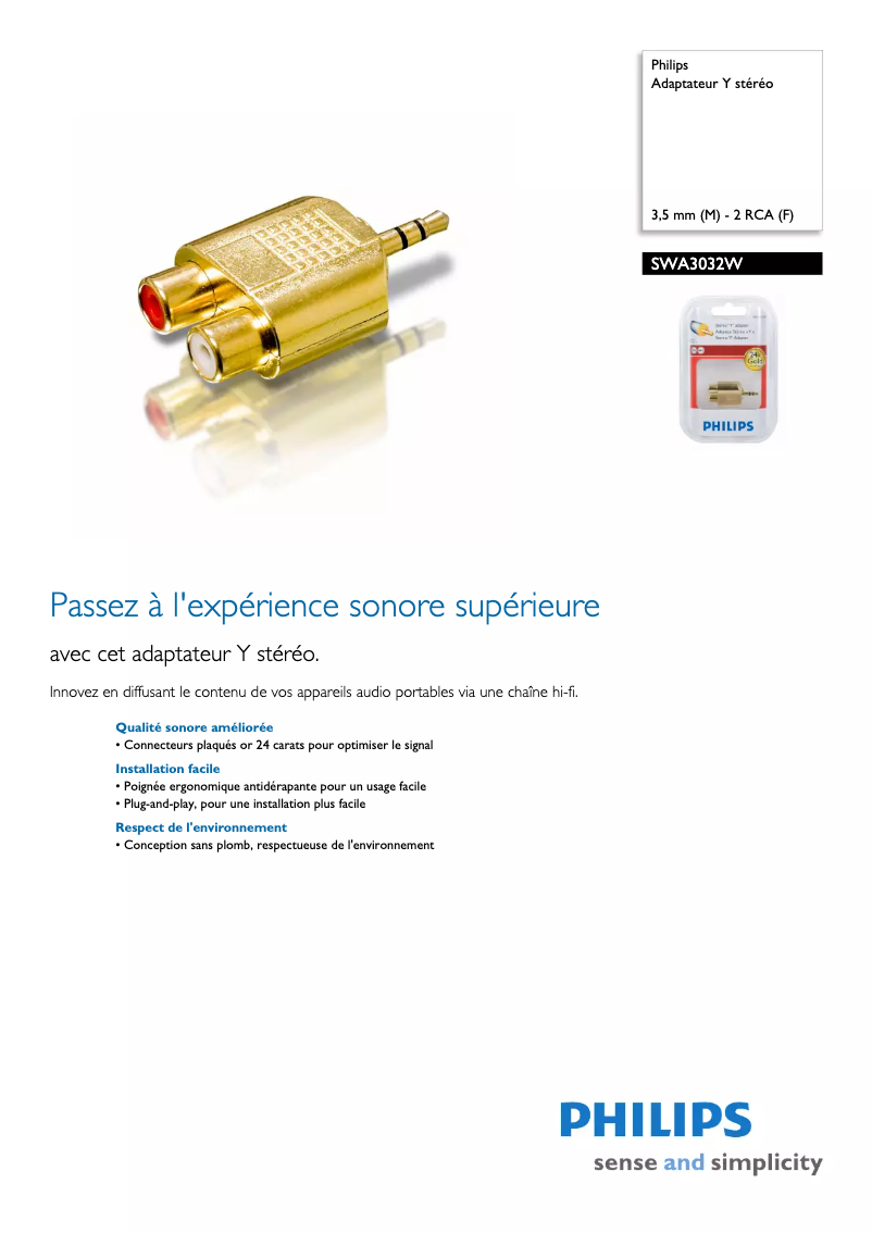 Page n°1 - Manuel utilisateur Philips SWA3032W