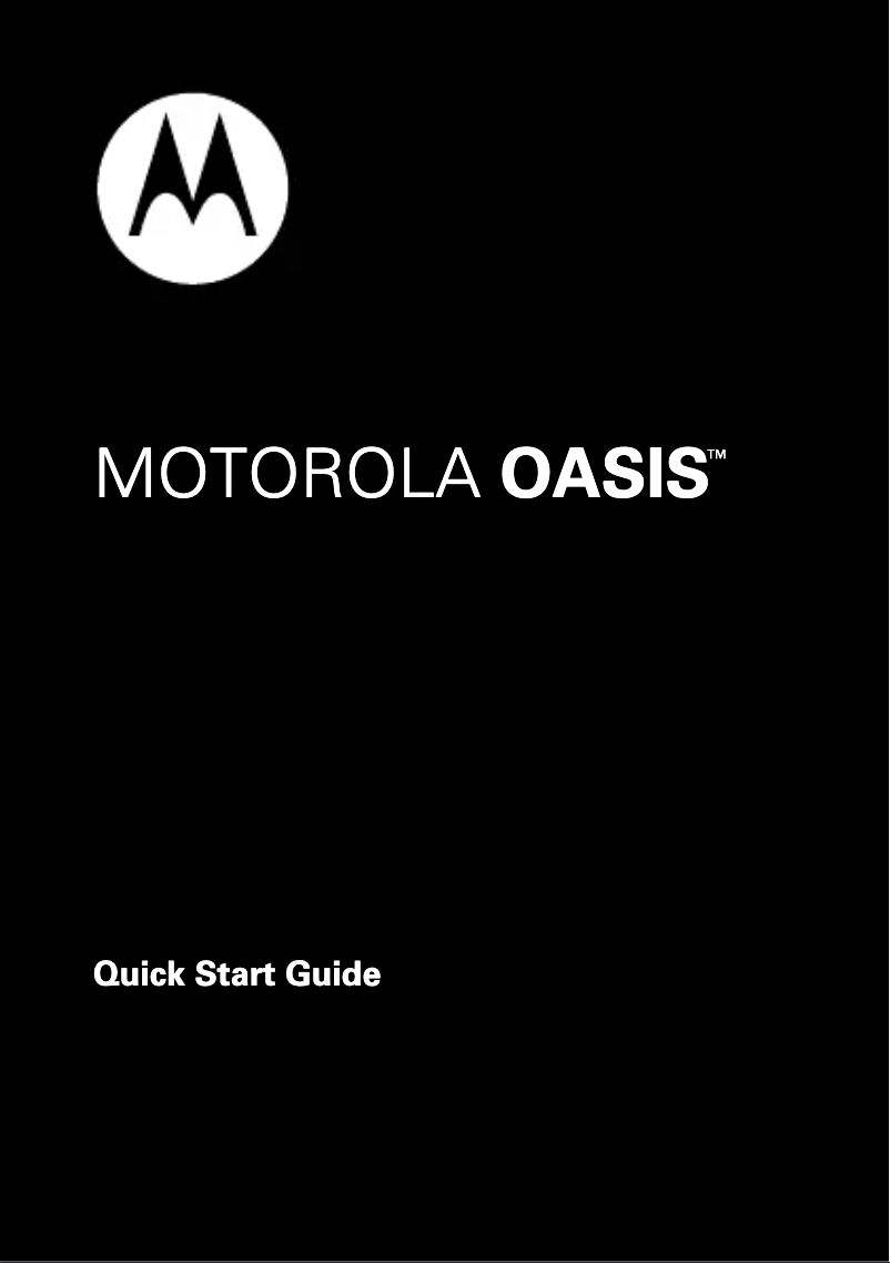 Page 1 de la notice Manuel utilisateur Motorola Oasis