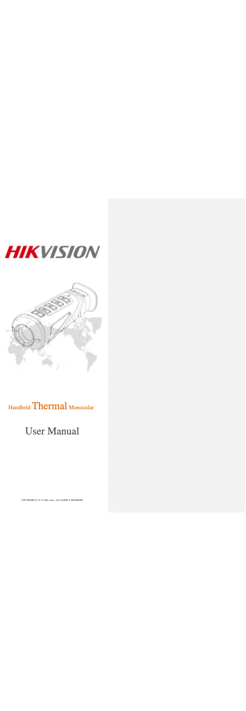 Image de la première page du manuel de l'appareil DS-2TS03-35UF/W