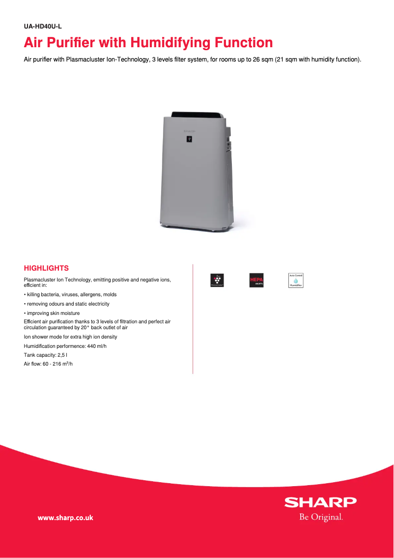 Image de la première page du manuel de l'appareil UA-HD40U