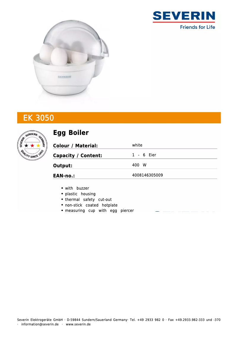 Image de la première page du manuel de l'appareil EK 3050