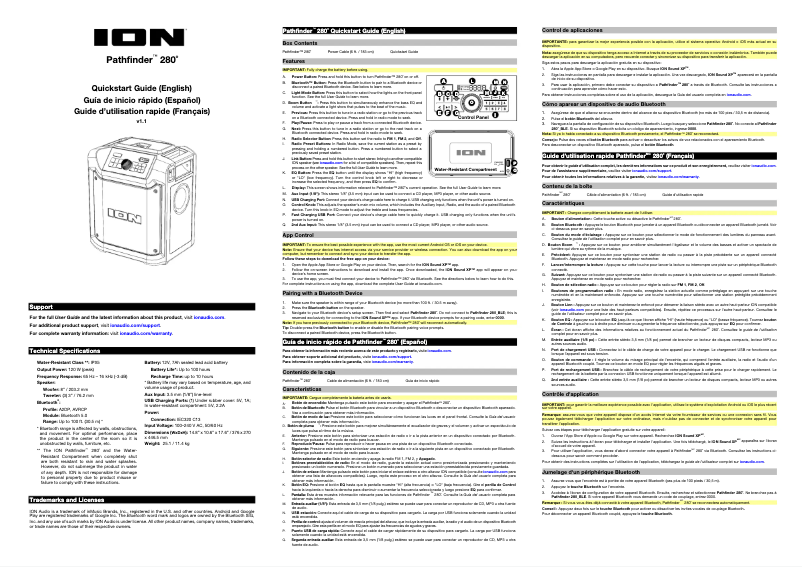 Page n°1 - Guide de démarrage rapide ION Pathfinder 280