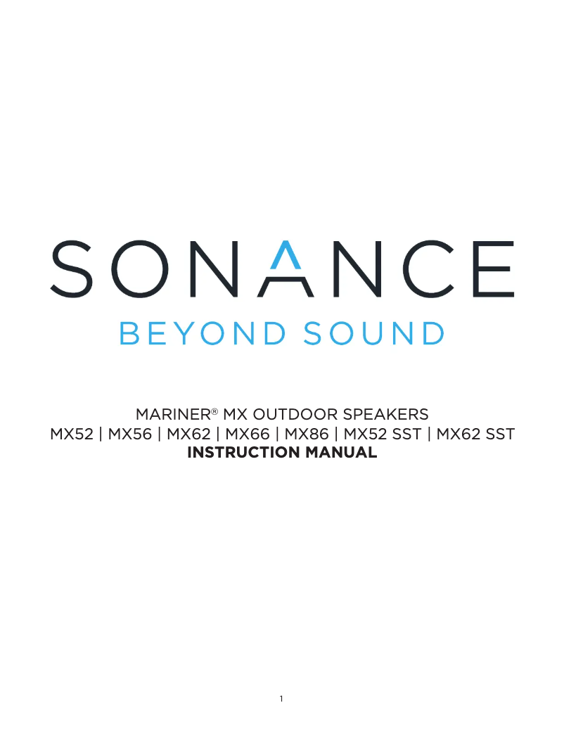 Page 1 de la notice Manuel utilisateur Sonance Mariner MX52