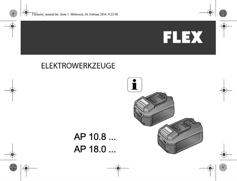Page 1 de la notice Manuel utilisateur Flex AP10.8/4.0