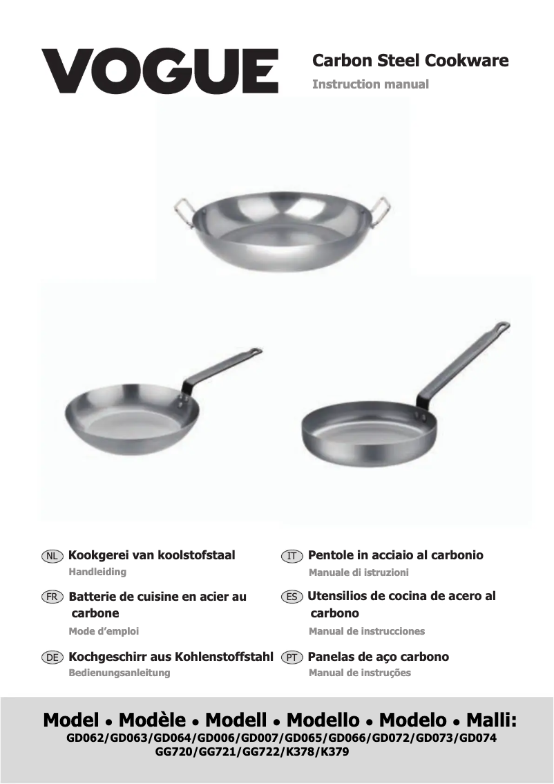 Page 1 de la notice Manuel utilisateur Vogue GD063