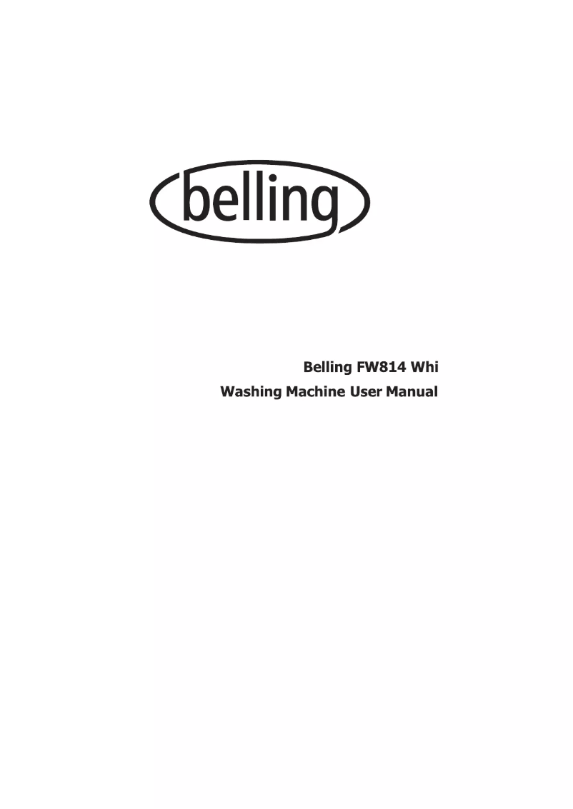 Page n°1 - Manuel utilisateur Belling FW814