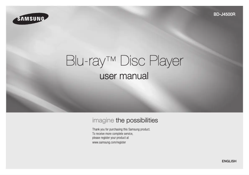 Page n°1 - Manuel utilisateur Samsung BD-J4500R