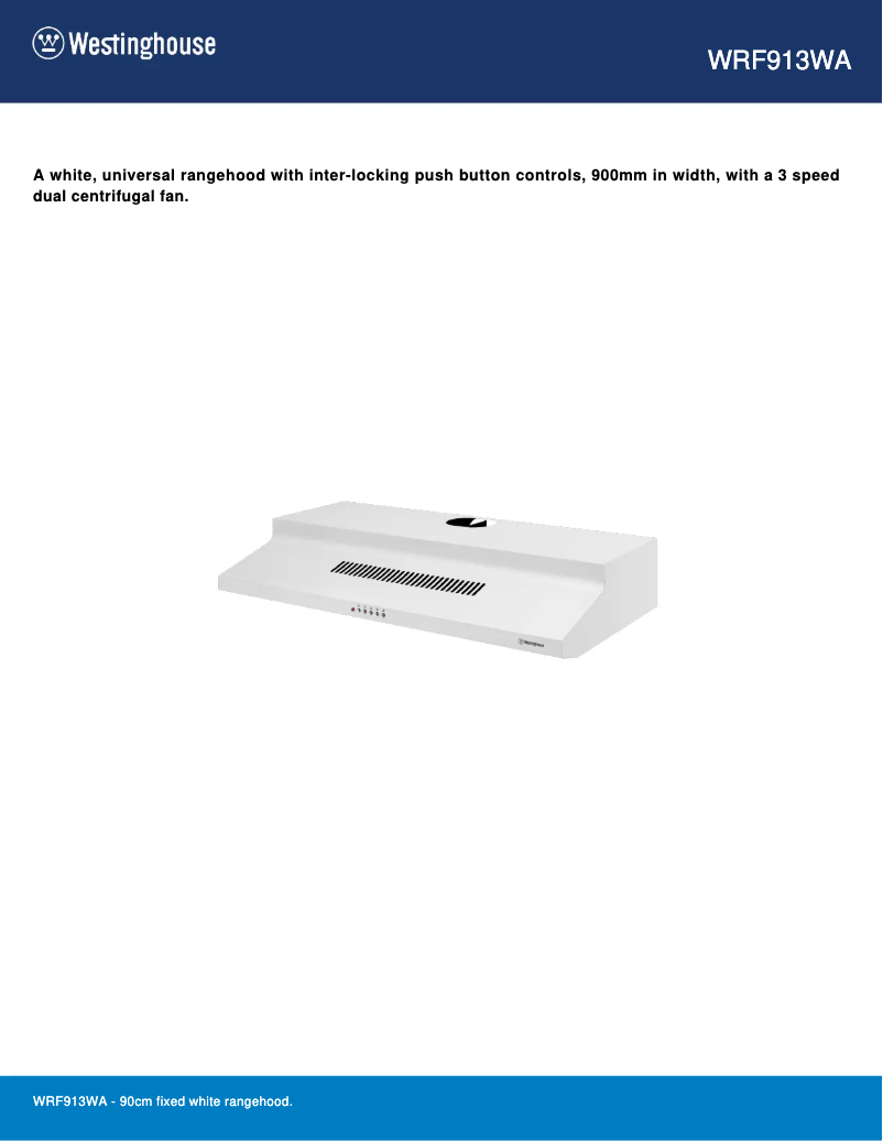 Page n°1 - Fiche technique Westinghouse WRF913WA