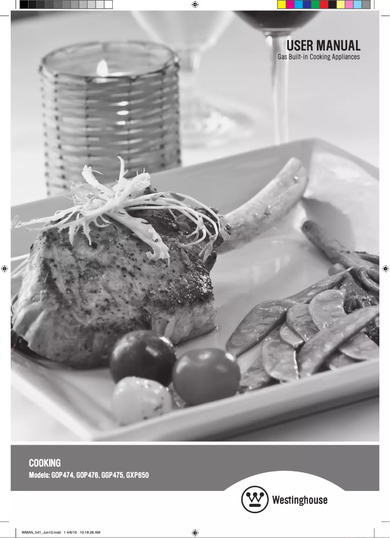 Image de la première page du manuel de l'appareil GOP474W