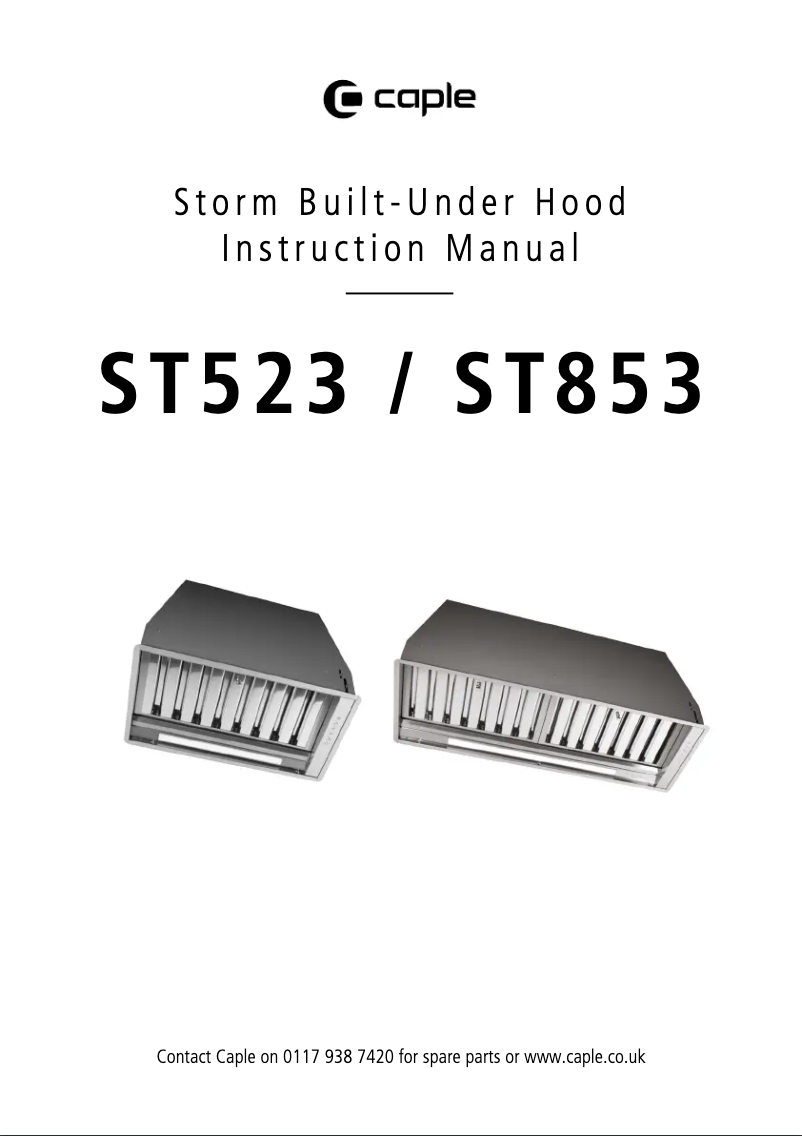 Page n°1 - Manuel utilisateur Caple ST523