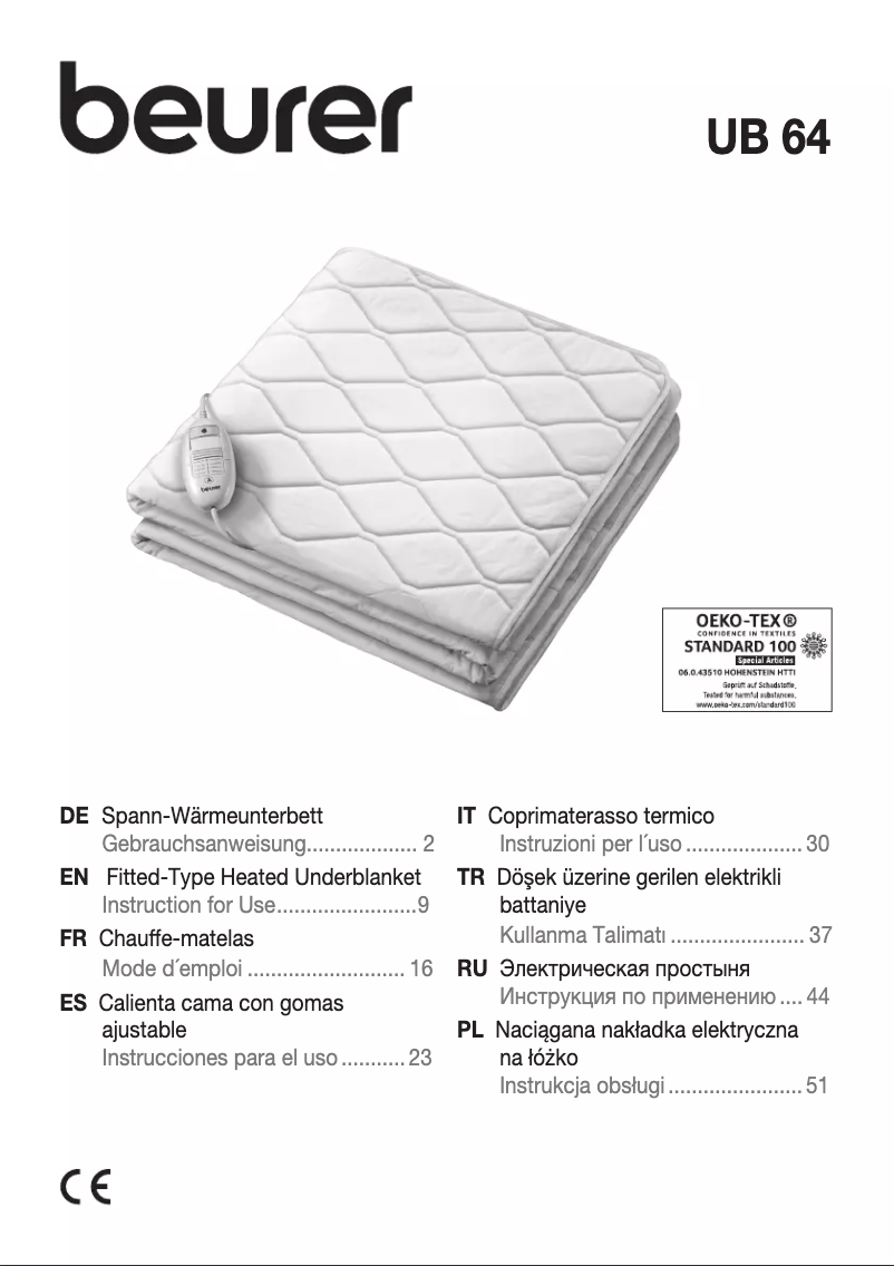 Page n°1 - Manuel utilisateur Beurer UB 64