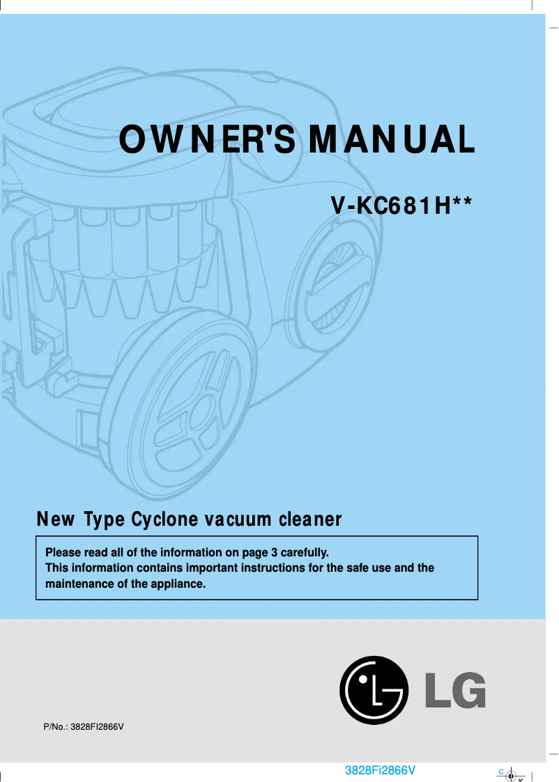 Page n°1 - Manuel utilisateur LG V-KC681HT