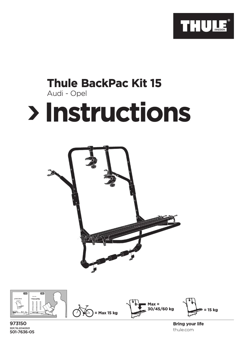Imagen de la primera página del manual del dispositivo BackPac Kit 15