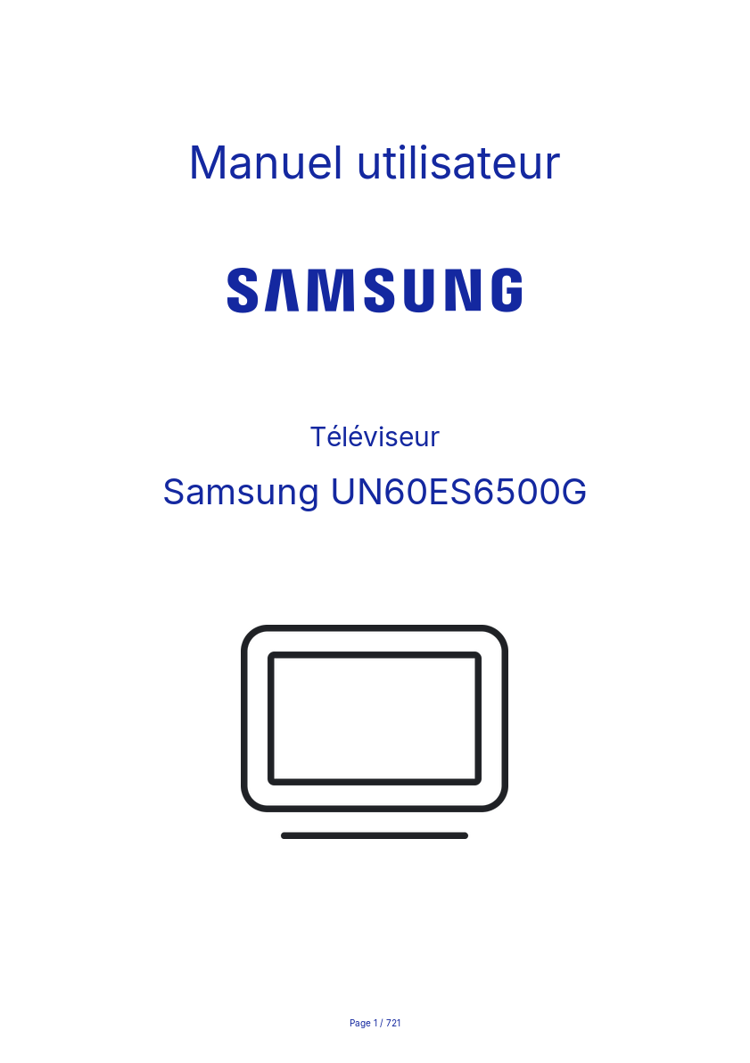 Image de la première page du manuel de l'appareil UN60ES6500G