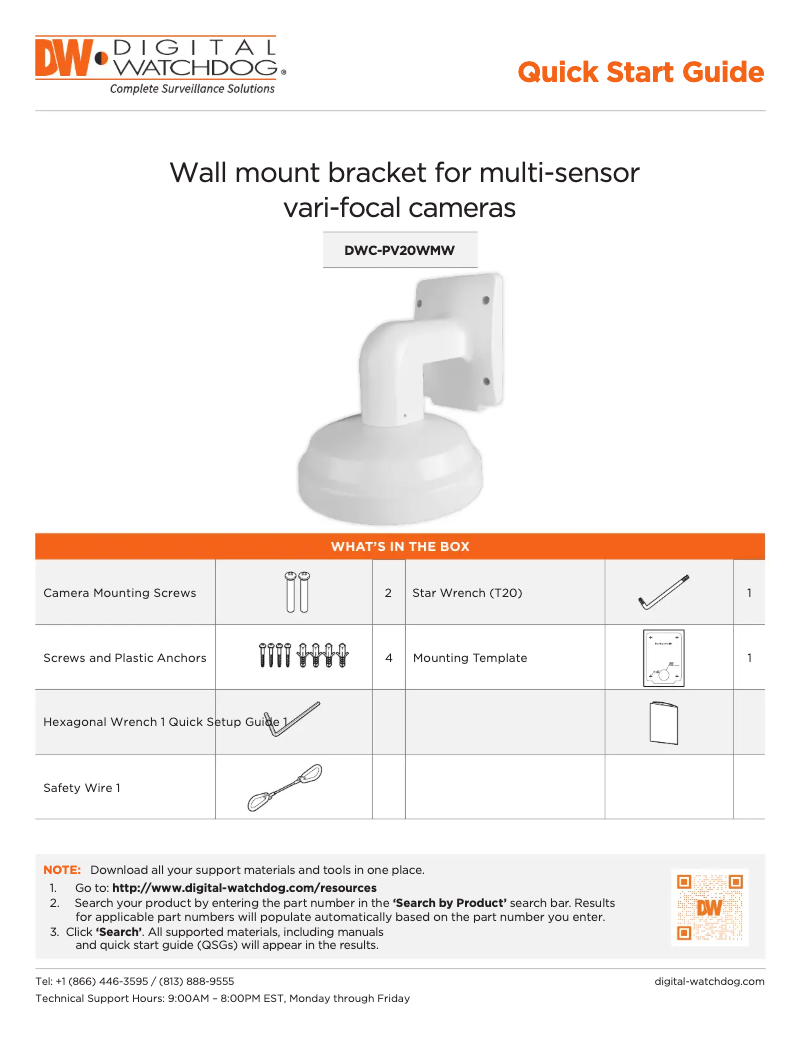 Page n°1 - Manuel utilisateur Digital Watchdog DWC-PV20WMW