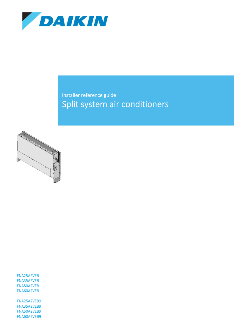 Página 1 del manual Guía de instalación Daikin FNA50A2VEB9