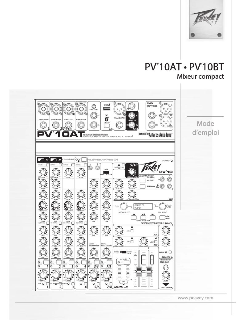 Página 1 del manual Manual de usuario Peavey PV 10AT