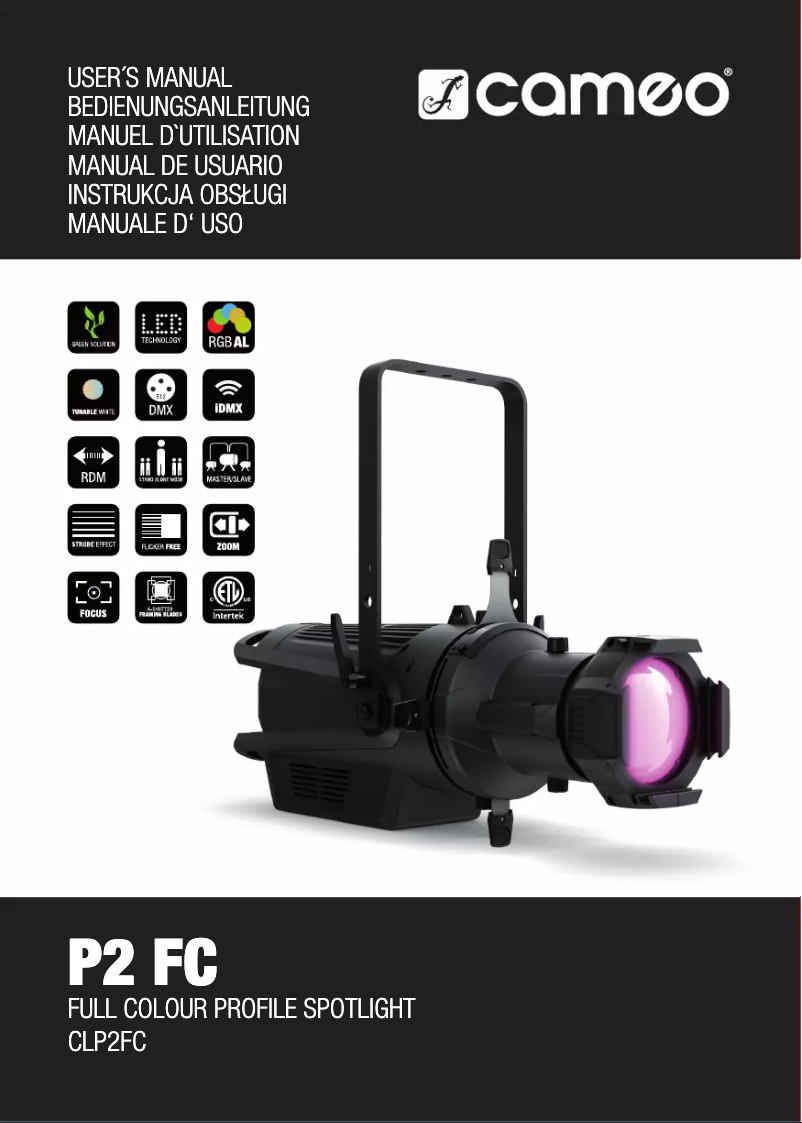 Page 1 de la notice Manuel utilisateur Cameo P2 FC
