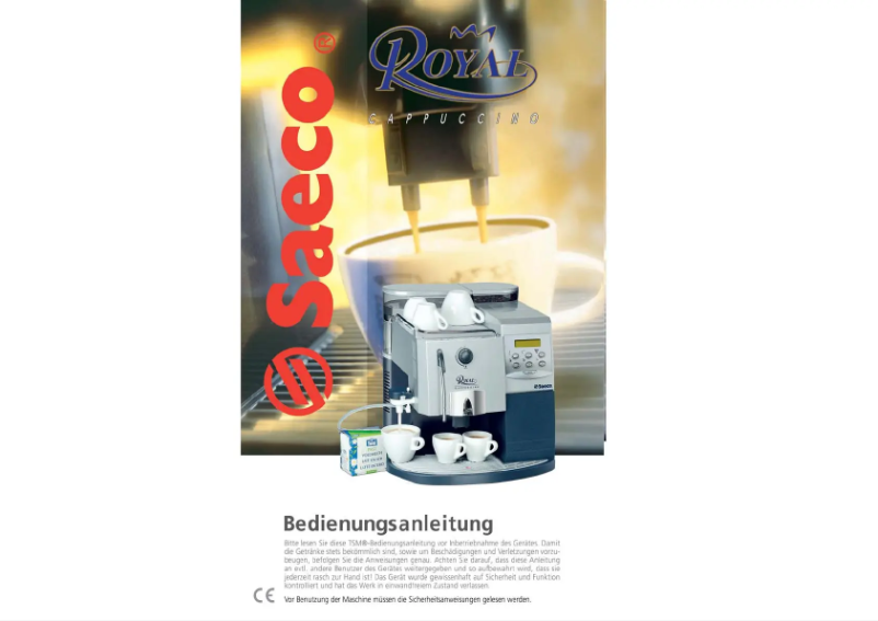 Page 1 de la notice Manuel utilisateur Philips Saeco Royal Cappucino