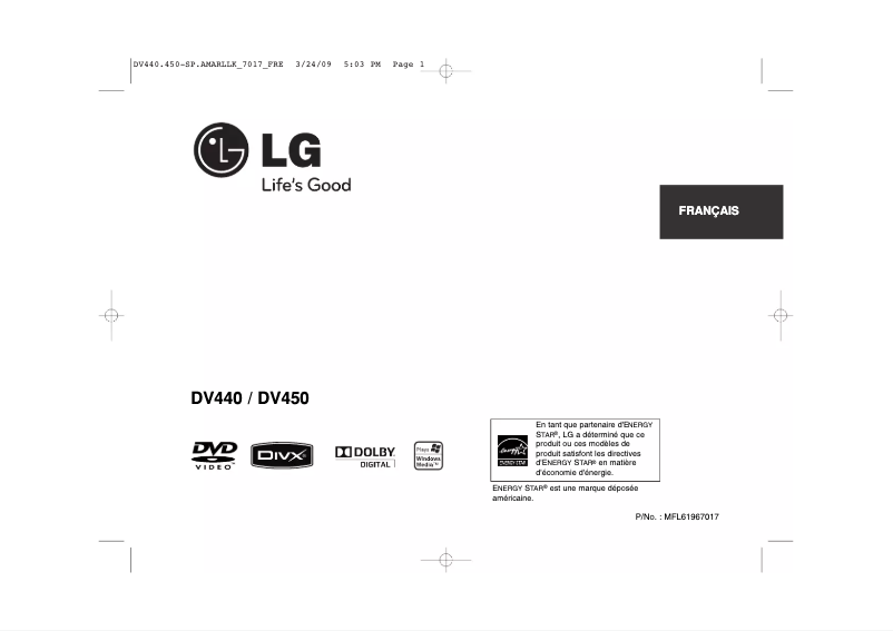 Image de la première page du manuel de l'appareil DV440