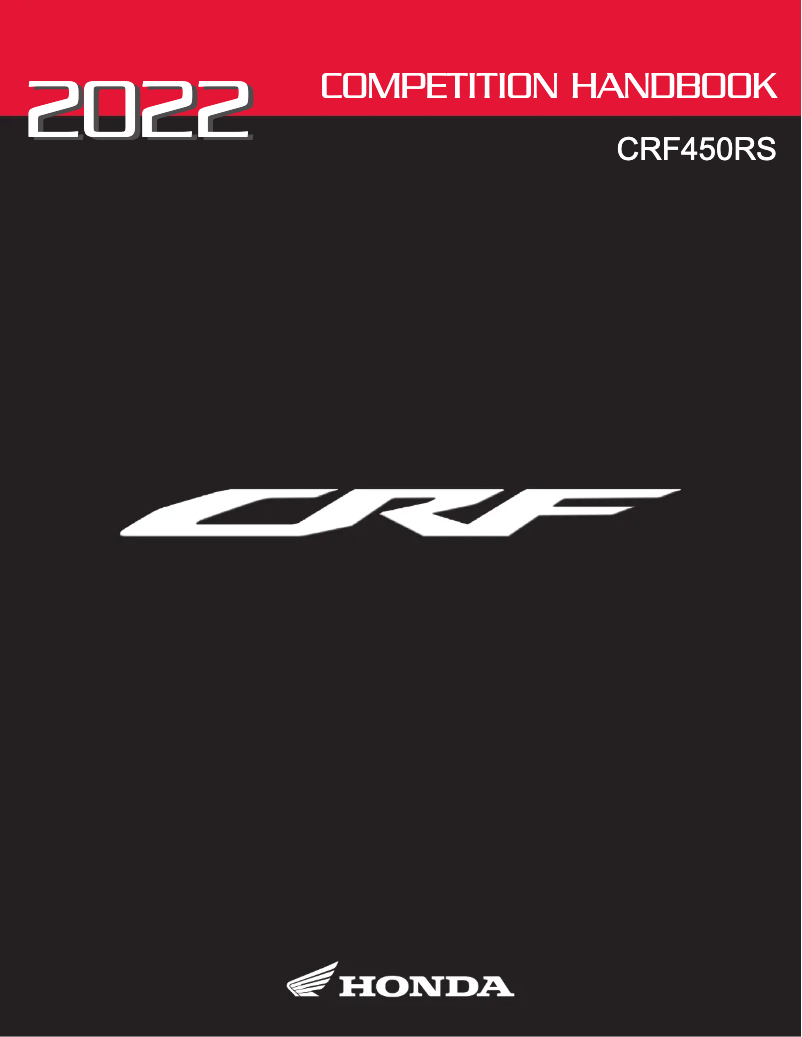 First page image of the manual for CRF450R-S (2022)
