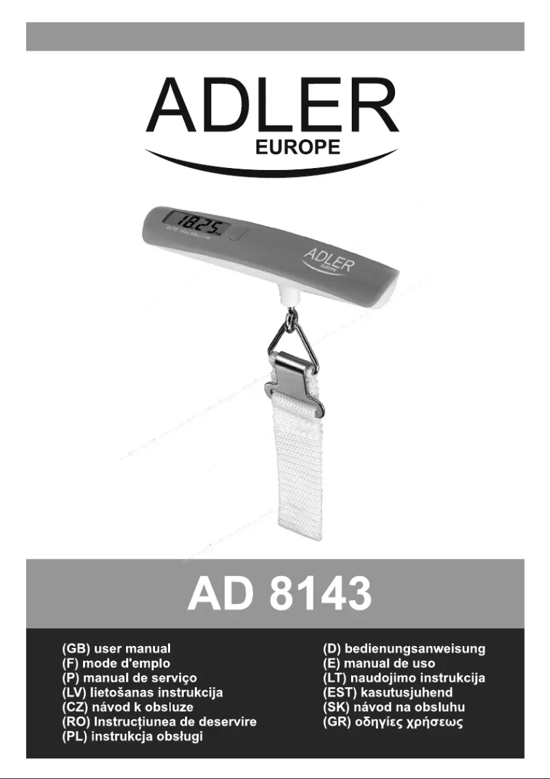 Page 1 de la notice Manuel utilisateur Adler AD 8143