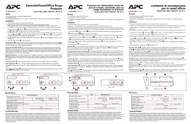 Page n°1 - Manuel utilisateur APC PM6-GR
