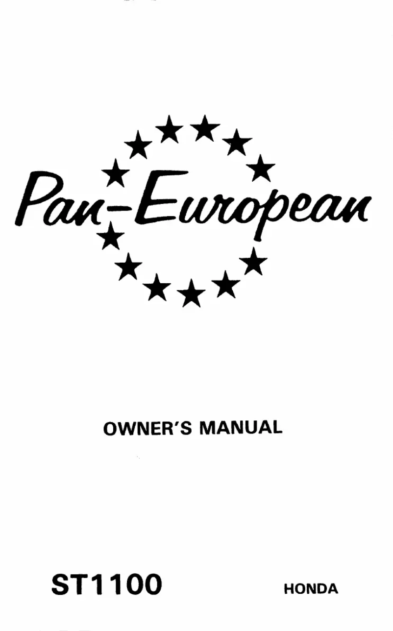 Page 1 de la notice Manuel utilisateur Honda Pan-European ST1100 (1996)