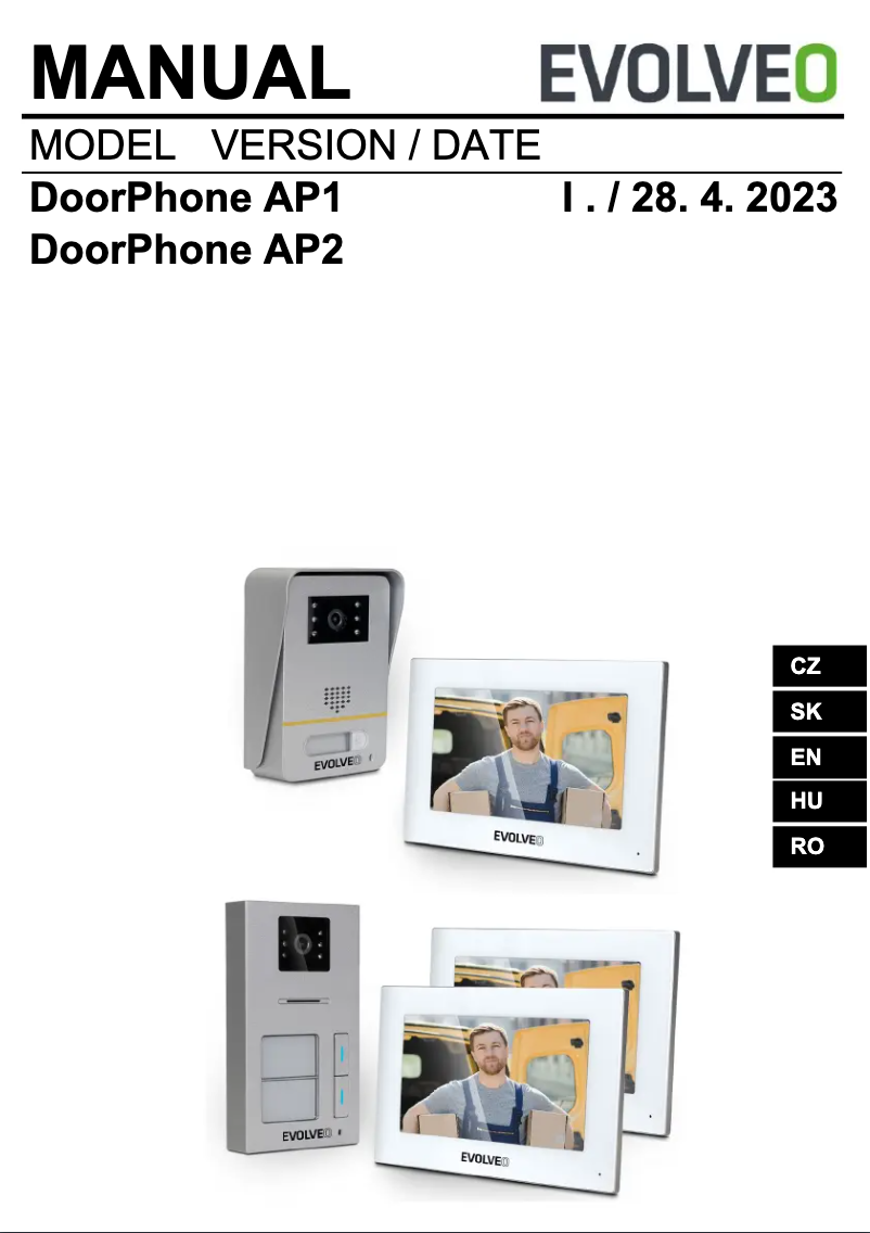 Page 1 de la notice Manuel utilisateur Evolveo DoorPhone AP1