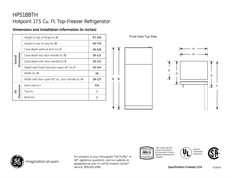 Image de la première page du manuel de l'appareil HPS18BTHBB