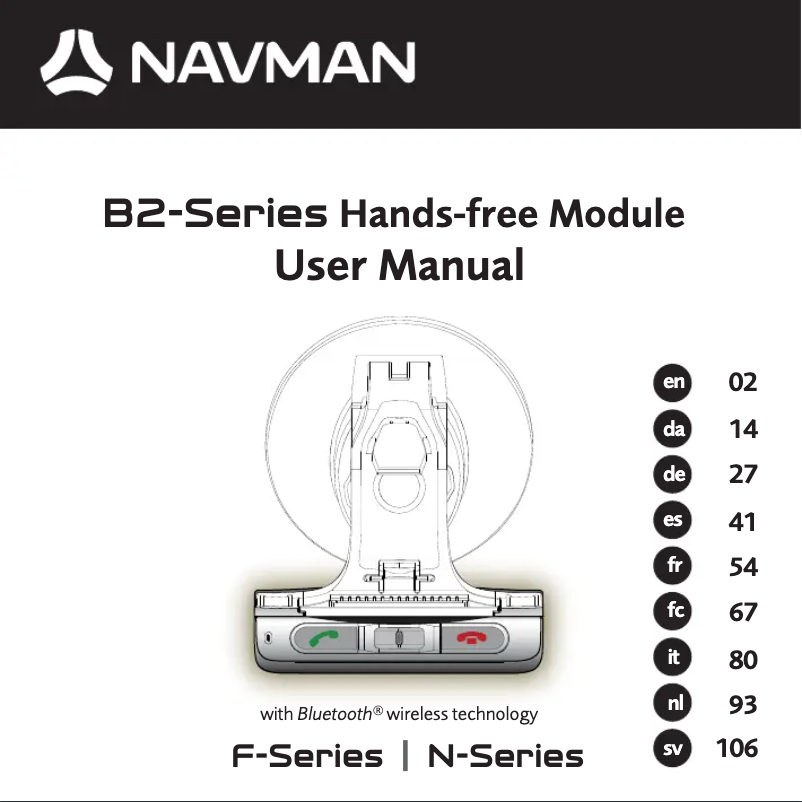 Page n°1 - Manuel utilisateur Navman B2
