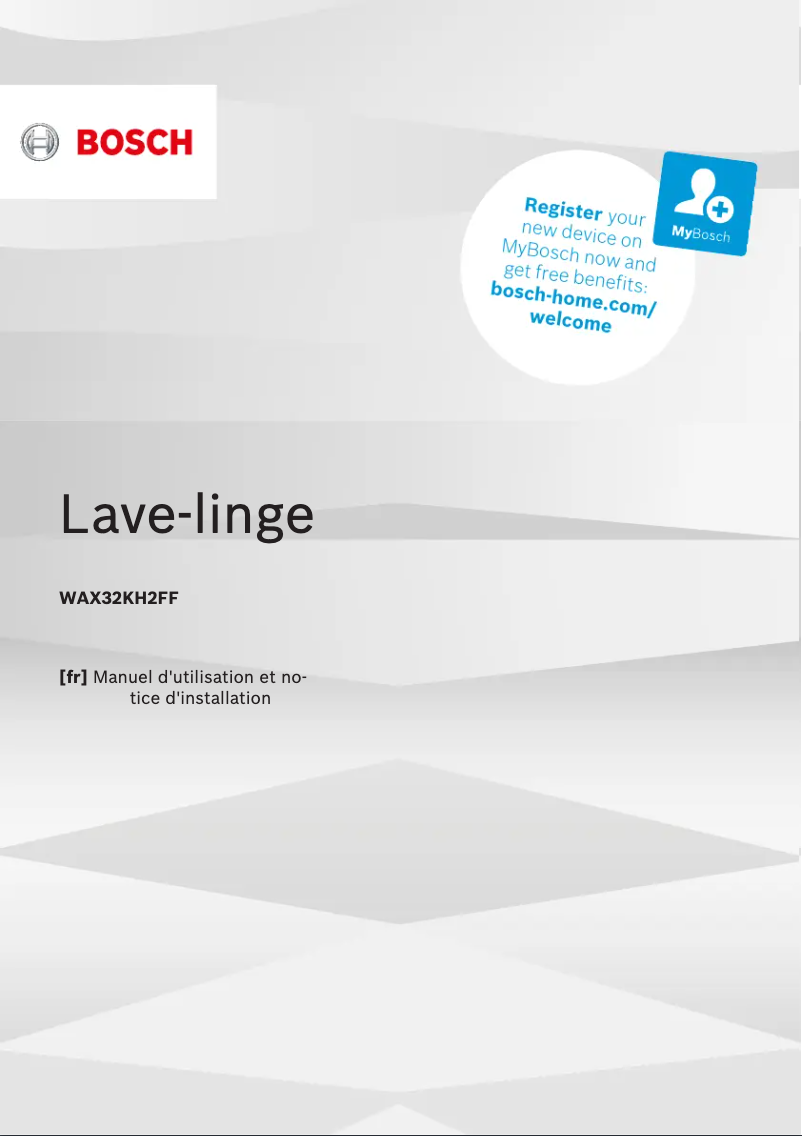 Page n°1 - Manuel utilisateur Bosch Serie 8 WAX32KH2FF