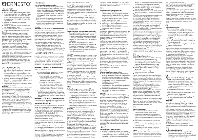 Page n°1 - Manuel utilisateur Ernesto HG03290