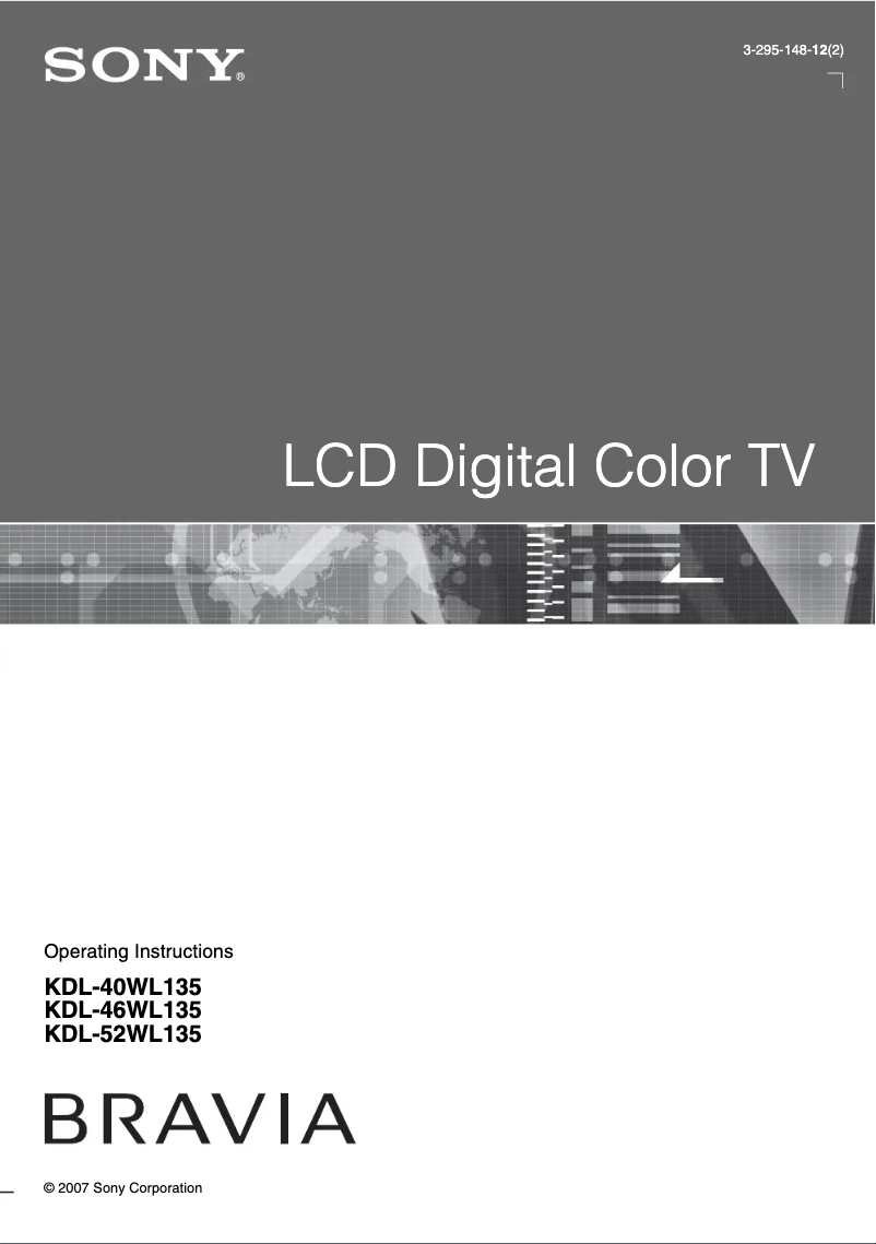 Page n°1 - Manuel utilisateur Sony Bravia KDL-52WL135