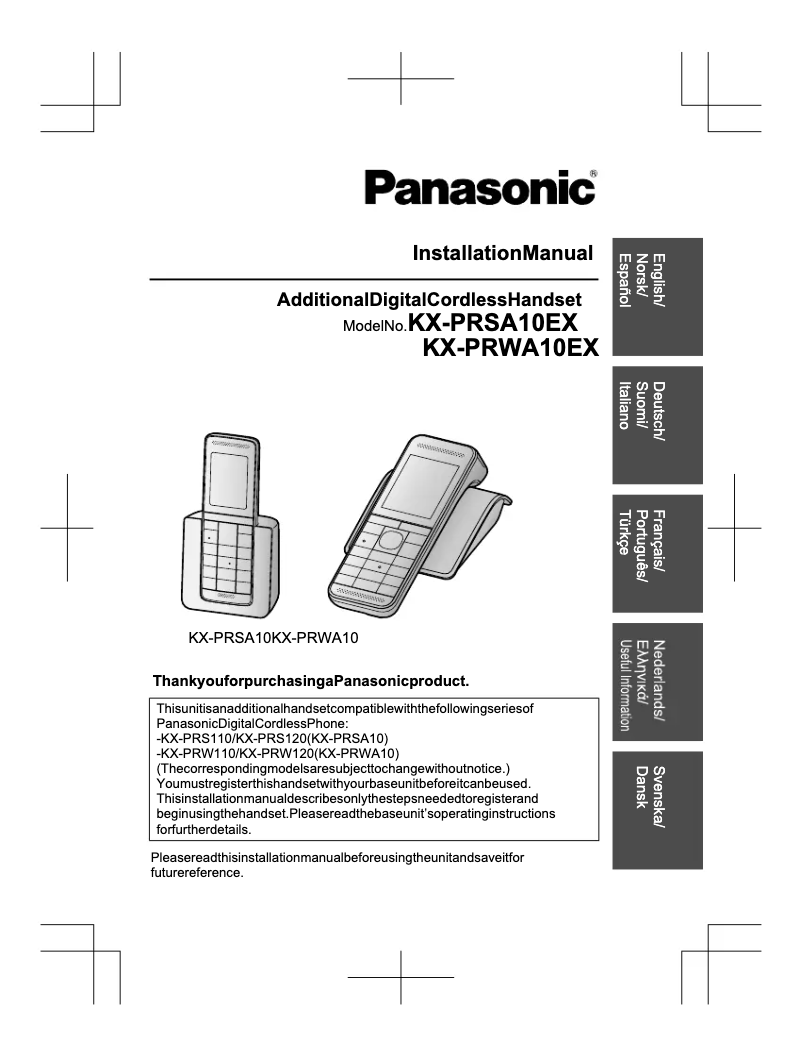 Página 1 del manual Manual de usuario Panasonic KX-PRWA10EX