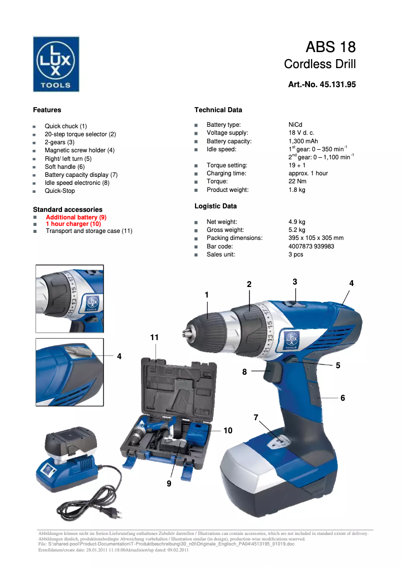 Image de la première page du manuel de l'appareil ABS 18