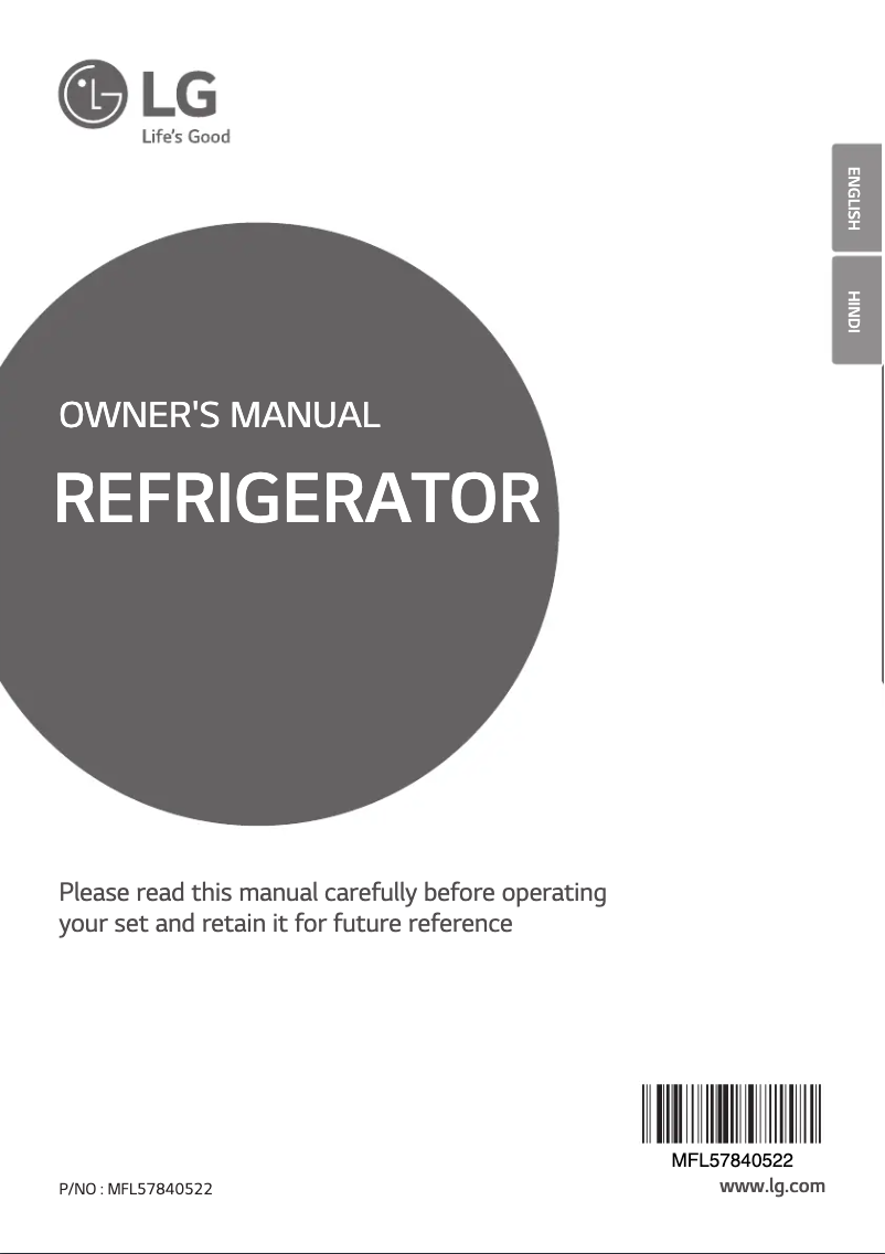 Página 1 del manual Manual de usuario LG GL-T322RPOY