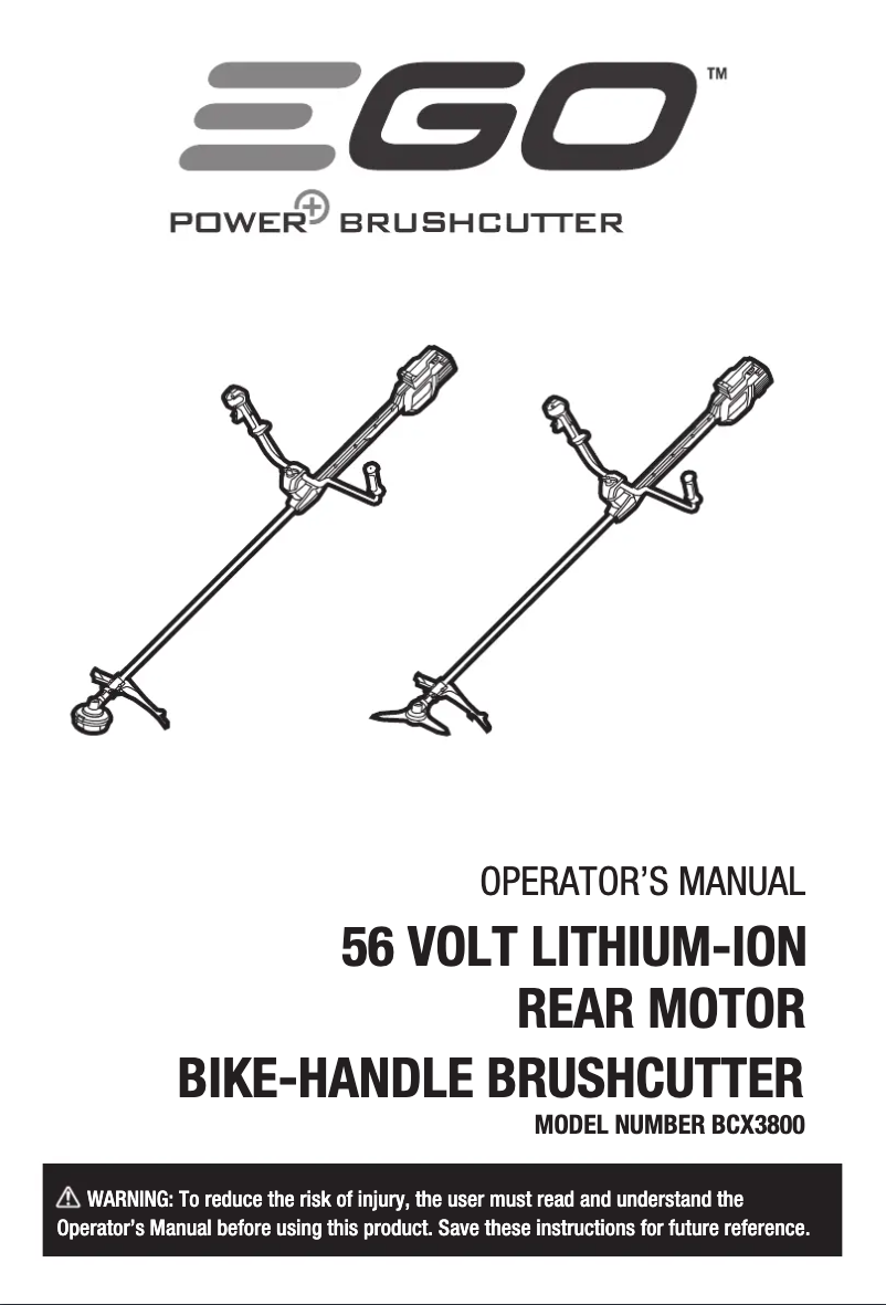Page 1 de la notice Manuel utilisateur EGO Power+ BCX3800