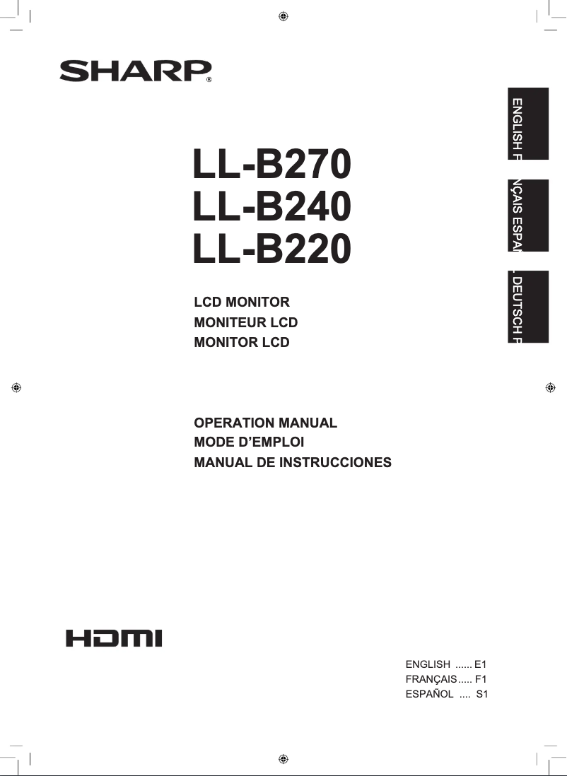 Page n°1 - Manuel utilisateur Sharp LL-B270