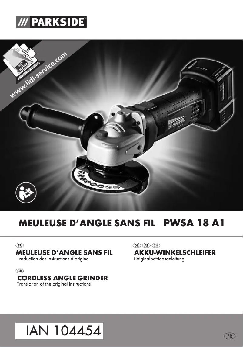 Page n°1 - Manuel utilisateur Parkside PWSA 18 A1