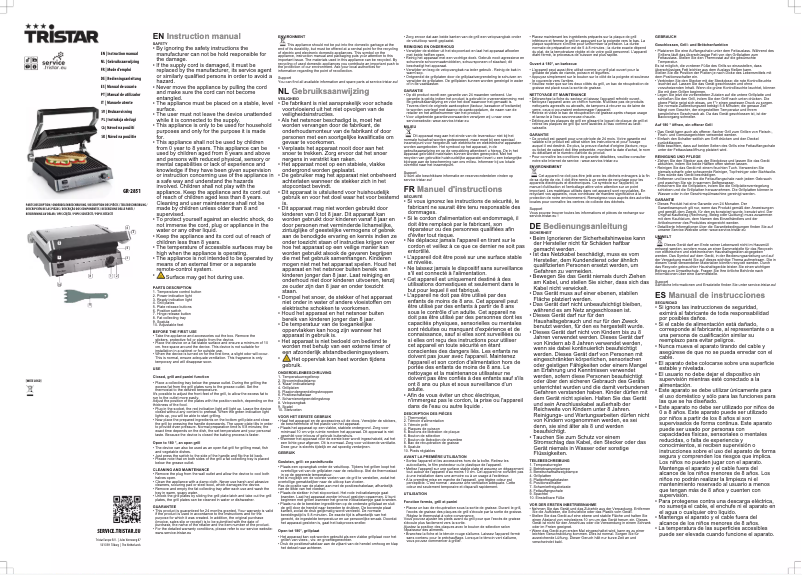 Image de la première page du manuel de l'appareil GR-2851