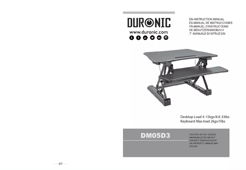 Page n°1 - Manuel utilisateur Duronic DM05D3