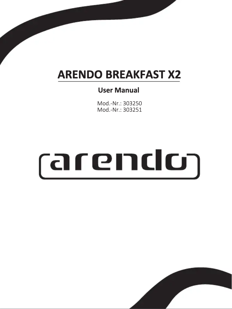 Page 1 de la notice Manuel utilisateur Arendo BREAKFAST X2 303250