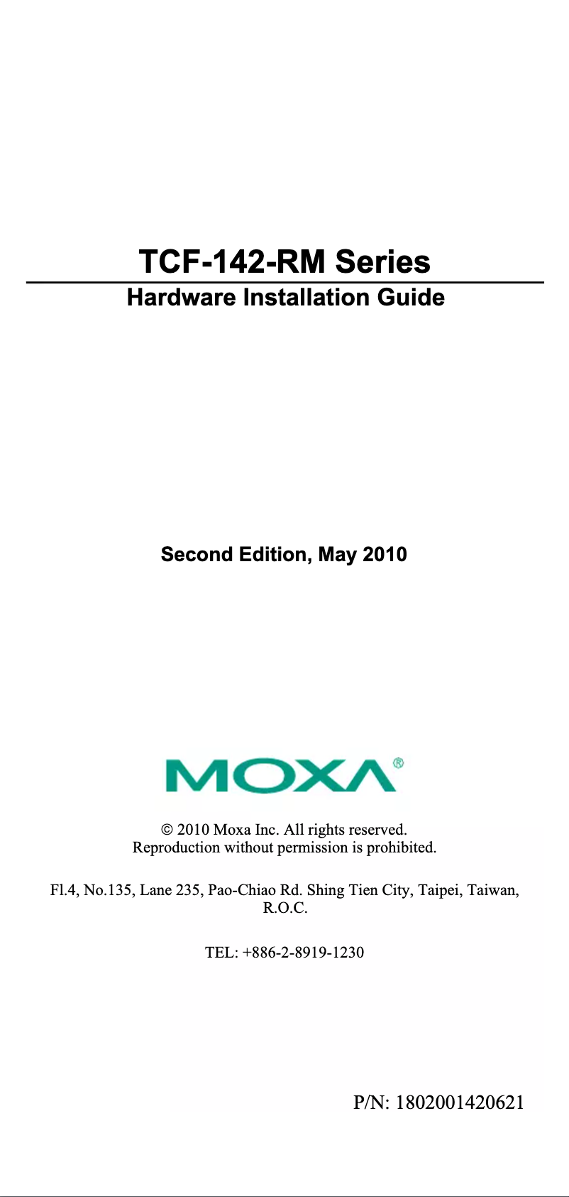 Page n°1 - Manuel utilisateur Moxa TCF-142-S-ST-RM