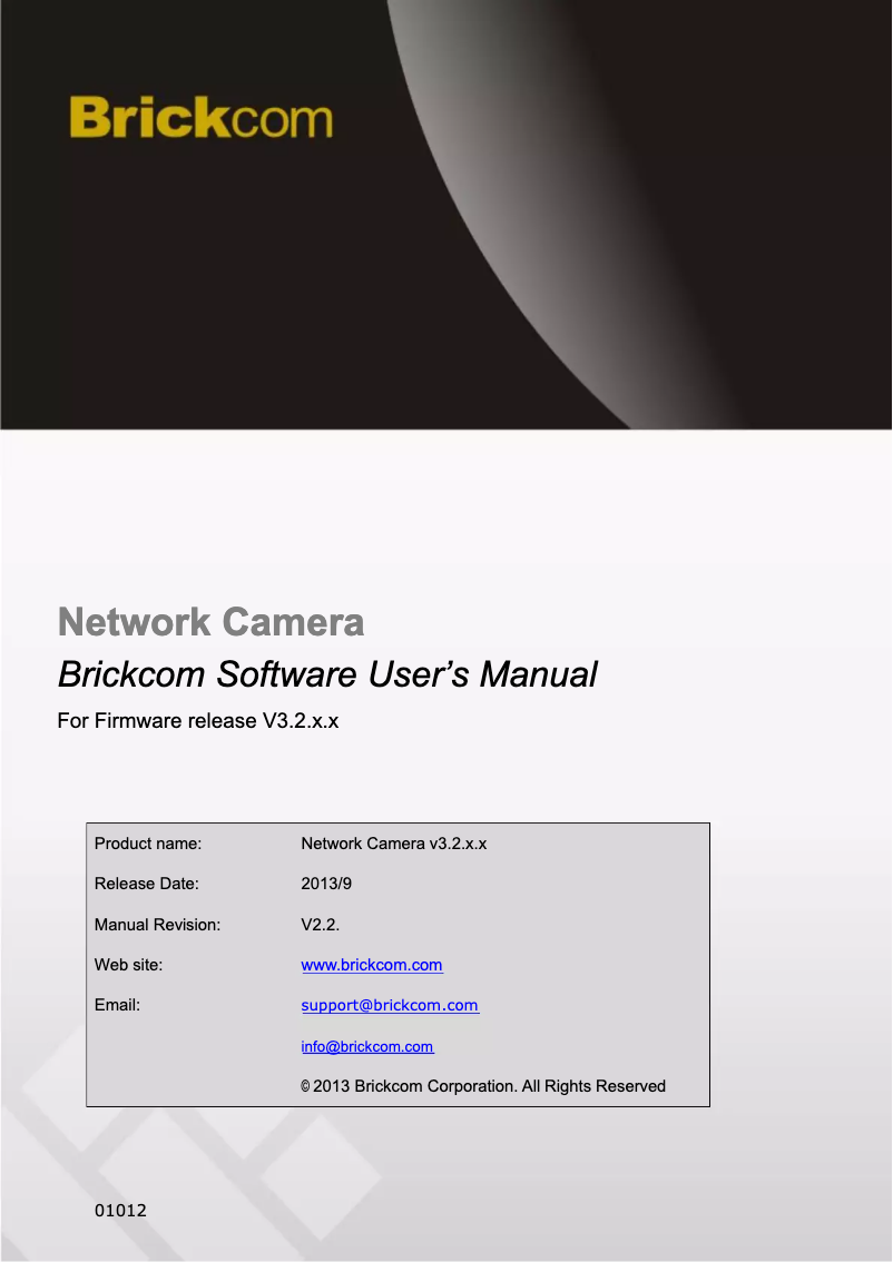 Page 1 de la notice Manuel utilisateur Brickcom WCB-302AP