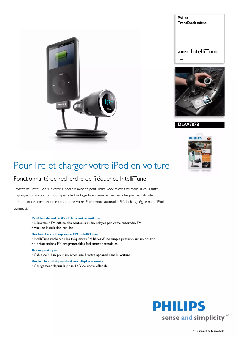 Page 1 of the manual Technical Sheet Philips DLA97878