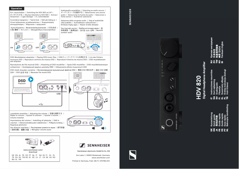 Page n°1 - Fiche technique Sennheiser HDV 820